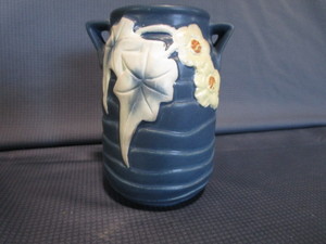 Roseville Blue Luffa Vase