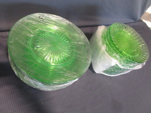 Green Depression Glass Plates