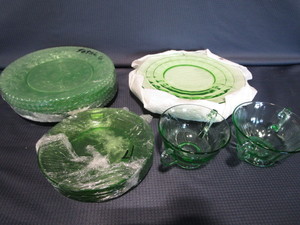 Green Depression Glass Plates