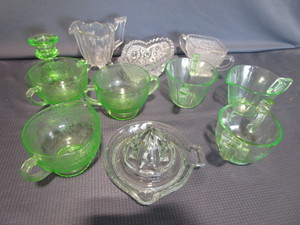 Green Depression & Pressed Glass