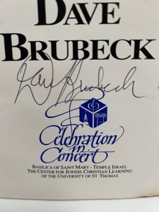 lot 12 image: An Evening with DAVE BRUBEK Celebration Concert at St Marys Bascillica Signed Program
