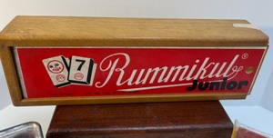 lot 23 image: Vintage Grouping of GAMES & Wood Box Including Rummikub from Israel