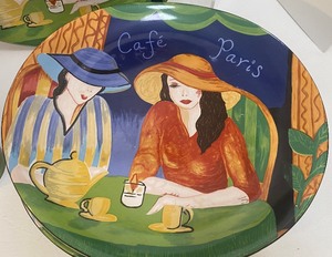 lot 25 image: CAFE PARIS by Sango Colorful Lot of Plates, Bowls, Dinnerware