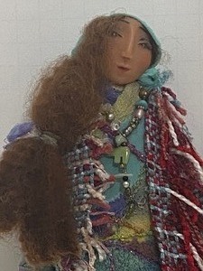 lot 30 image: Signed Wyatt and Rachael Hand ceramic Hawaiian POTTERY (Maui) and Signed Cloth SPIRIT DOLLS