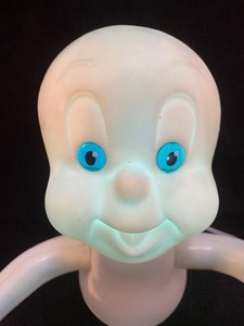lot 34 image: Vintage CASPER the Friendly Ghost Halloween Flickering Lamp, Blow Mold with Lightbulbs by Trendmasters