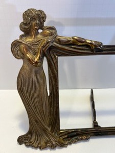lot 51 image: Antique Original ART NOUVEAU Lady Standing Brass Large Picture Frame