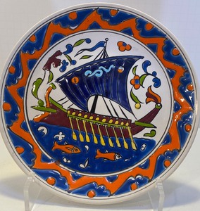 lot 81 image: PARADISSI and APOLLON KeramikCeramic Pottery Tiles and Plate - QTY 3