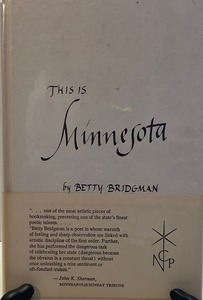 lot 89 image: Signed Copy of POETRY BOOK This is Minnesota by Betty Bridgman