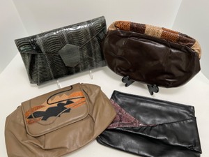lot 108 image: Collection of Vintage 80s Combination Snake & Leather Lizard Designer Bags