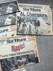 lot 120 image: 1990s MINNESOTA TWINS Baseball World Championship Newspaper Coverage - QTY 7