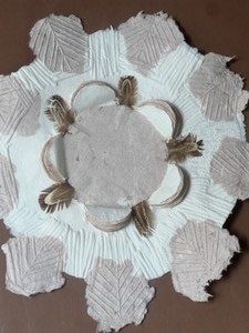 lot 139 image: Vintage Post Modern Paper Sculpture Original Art Picture Flower Signed by Artist M.C. ANDERSON