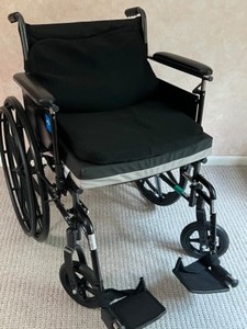 lot 144 image: MEDLINE Size Large Folding Manual WHEELCHAIR with Gel Seat Cushion