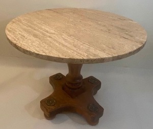 lot 159 image: Round Marble Table Made in ITALY By SALEM HOUSE