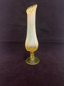 lot 164 image: Vintage VIKING Swung Vase Made w URANIUM GLASS Footed Base