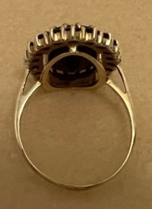 lot 193 image: Antique Bohemian Grand GARNET set in 14Kt Yellow Gold Ladies Ring size 8