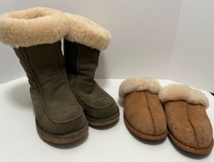 lot 158 image: Lot of UGG Shearling BOOTS & Slippers Ladies Size 9