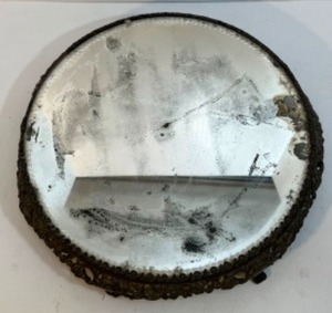 lot 181 image: Antique Victorian Repousse Silver Plated Table Plateau Vanity Mirror