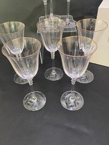 lot 309 image: NEW with Stickers, MIKASA Golden Rimmed Sonata GOBLETS with Original Boxes - QTY 8