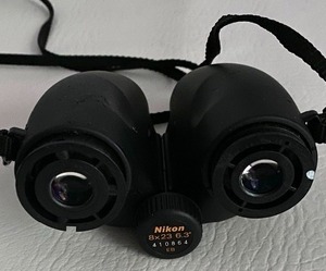 lot 320 image: Vintage NIKON Hunting Gear TRAVELITE BINOCULARS with Case & Vintage Portable AMFM Radio Emergency Alarm Clock Flashlight
