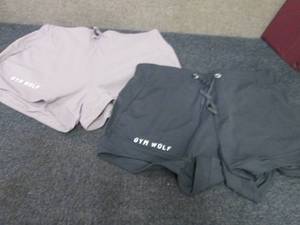 2 Pair Ladies Gym Wolf Tie Shorts S...