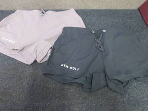 2 Pair Ladies Gym Wolf Tie Shorts S...