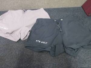 2 Pair Ladies Gym Wolf Tie Shorts S...