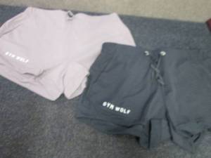 2 Pair Ladies Gym Wolf Tie Shorts S...