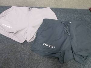 2 Pair Ladies Gym Wolf Tie Shorts S...