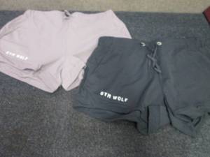 2 Pair Ladies Gym Wolf Tie Shorts S...