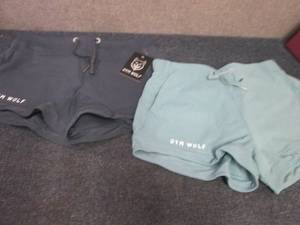 2 Pair Ladies Gym Wolf Tie Shorts S...