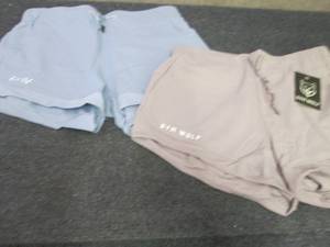 2 Pair Ladies Gym Wolf Tie Shorts S...