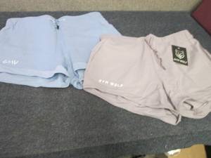 2 Pair Ladies Gym Wolf Tie Shorts S...