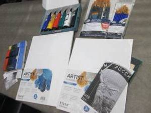 Canvas panels, Acrylic Paints & Bru...