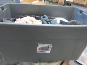 45 Gallon Tote with Wheels containi...