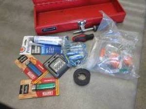 Metal Tool Box with Misc...