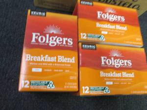 3- 12 ct Folgers Breakfast Blend Kc...