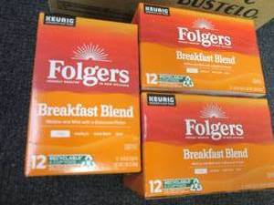 3- 12 ct Folgers Breakfast Blend Kc...