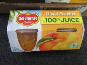 6 4pks Del Monte Diced Peaches...
