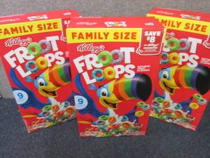 3- 18.4 oz Kelloggs Fruit Loops...