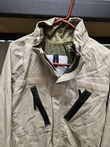 JP-8 Fuel Handlers Coveralls - size Large - used (some stains but no tears). Desert sand color