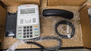 6 NIB AVAYA 1120 E desk phones - graphite and black color