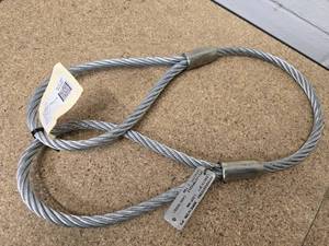 2 New in Package Single Leg Wire Rope Bridle with standard eyes on each end