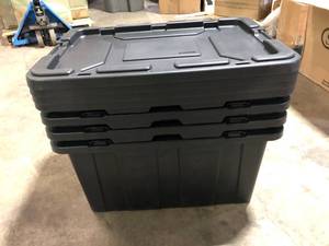 Lot of Sterilite 27 Gal. Industrial Storage Bin in Black Customer Returns See Pictures