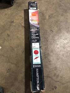 Hampton Bay 9 ft. Aluminum Market LED Solar Tilt Patio Umbrella in Chili  Customer Returns See Pictures
