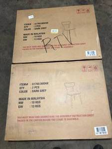 Lot of  Upholstered and Natural Oak Wood Dining Chairs  Customer Returns See Pictures