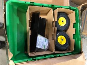 John Deere 650 lb. 10 cu. ft. Tow-Behind Poly Utility Cart Customer Returns See Pictures
