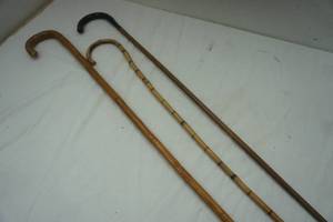 lot 23 image: 3 antique canes