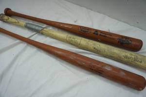 lot 25 image: 3 wooden bats