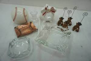 lot 68 image: Copper ash tray, Ensco piggy bank
