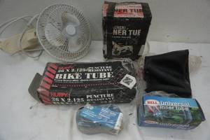 lot 73 image: Inner tubes and fan